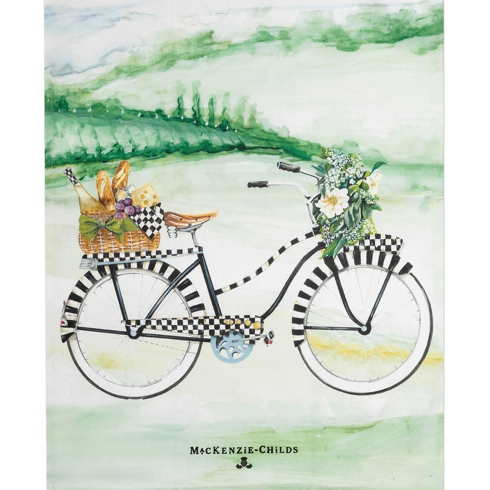BNWT✨Mackenzie-Childs Bike Ride Dish Towel